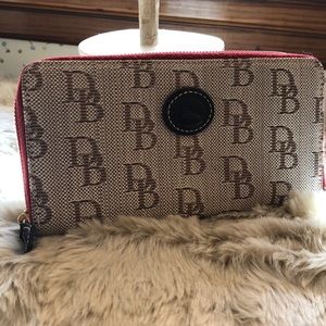 Fabric Dooney and Bourke Red Fabric Around Zipper